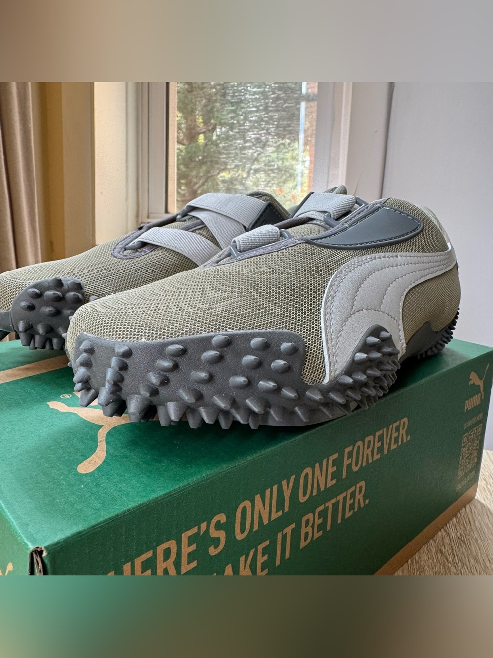 New Puma Mostro Sneakers Lux Army Green Glacial Gray Womens US 7.5 - Picture 4 of 12